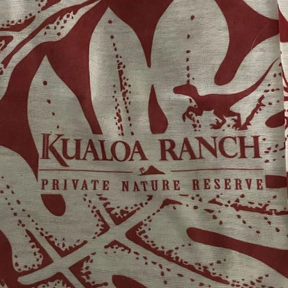 Kualoa Ranch Graphic Face Cover- Cream & Terracotta Print